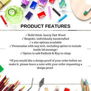 Engraved Pet Photo Keepsake Box - Solid Oak Pet Memory Box