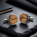 Engraved Wooden Cufflinks I Yours Forever 5th Anniversary Gift For Him