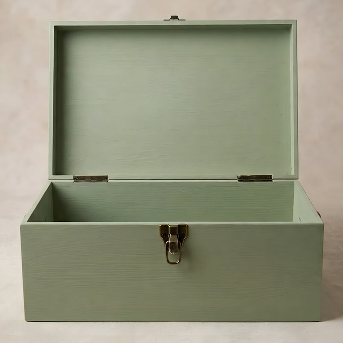 Extra Large Personalised Baby Memory Box with Lock and Cotton Lining, Wooden Keepsake Chest with Handles, Luxury New Baby and Christening Gift