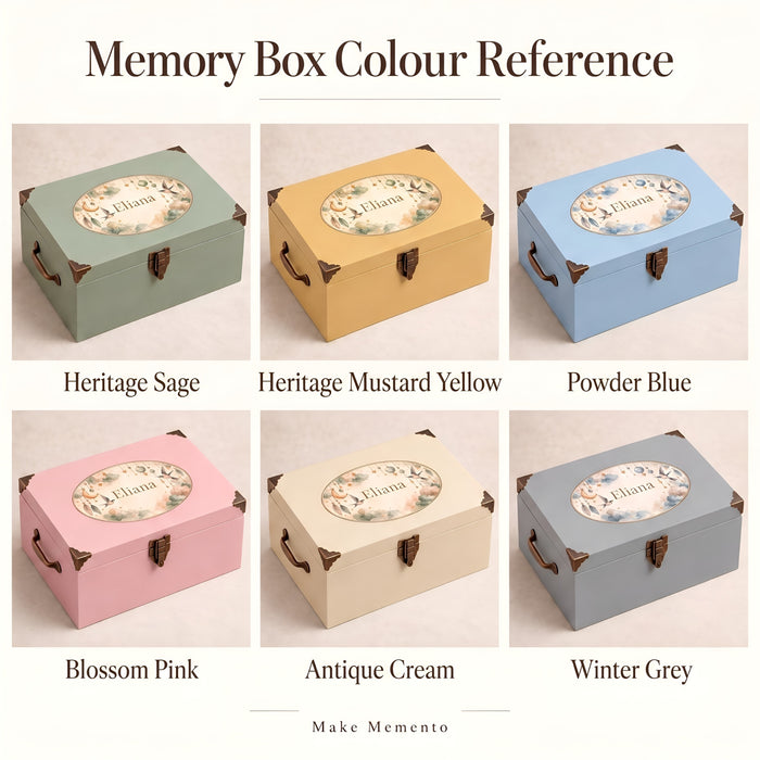 Extra Large Personalised Baby Memory Box with Lock and Cotton Lining, Wooden Keepsake Chest with Handles, Luxury New Baby and Christening Gift