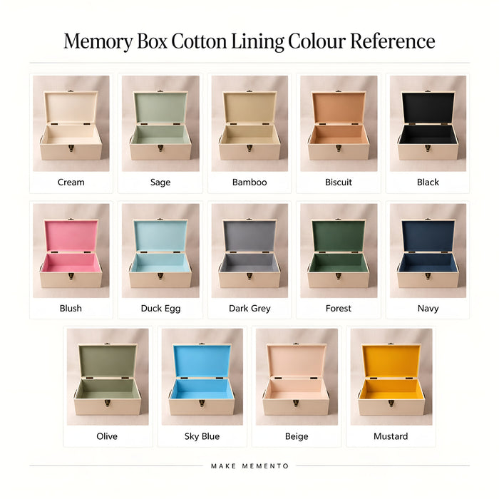 Extra Large Personalised Baby Memory Box with Lock and Cotton Lining, Wooden Keepsake Chest with Handles, Luxury New Baby and Christening Gift