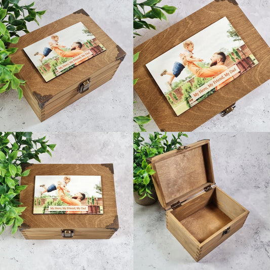 Father's Day Memory Box Gift I Custom Dad Photo Present From Son Daughter