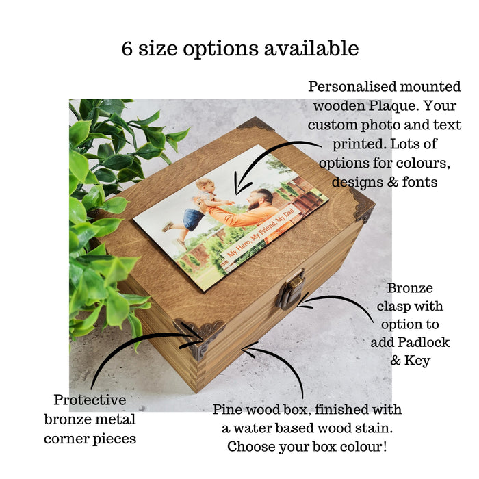 Father's Day Memory Box Gift I Custom Dad Photo Present From Son Daughter