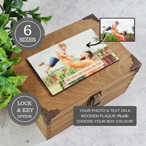 Father's Day Memory Box Gift I Custom Dad Photo Present From Son Daughter