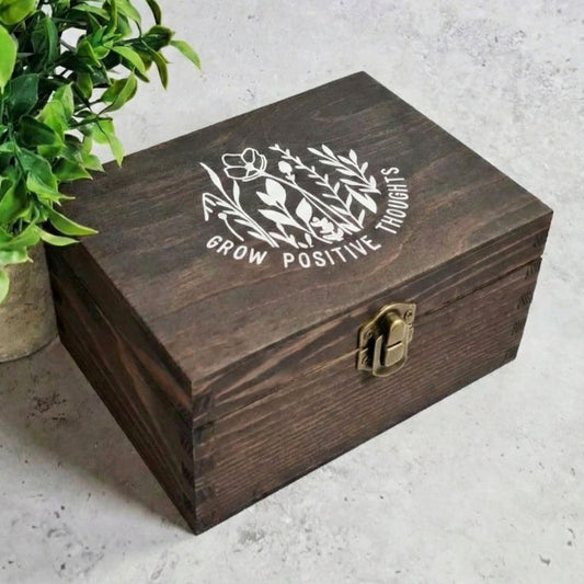 Floral Wellbeing Keepsake Box I Happiness Memory Box - 6 Sizes Small to XLarge