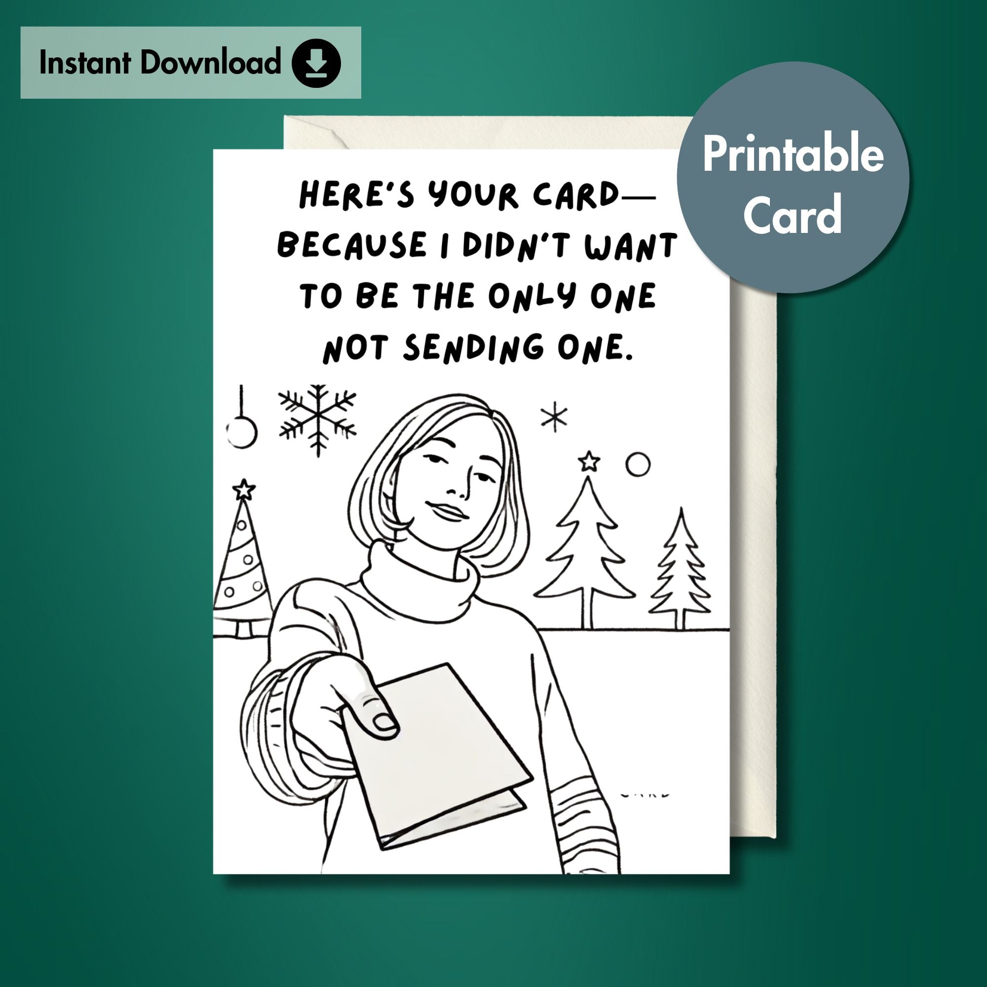 funny last-minute christmas card | funny printable card for him