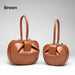 Genuine Leather Dumpling Bag | Colourful Round Top Handle Handbag - 2 Sizes