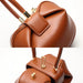Genuine Leather Dumpling Bag | Colourful Round Top Handle Handbag - 2 Sizes