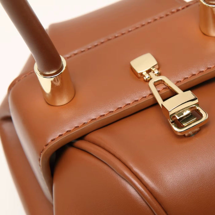 Genuine Leather Dumpling Bag | Colourful Round Top Handle Handbag - 2 Sizes