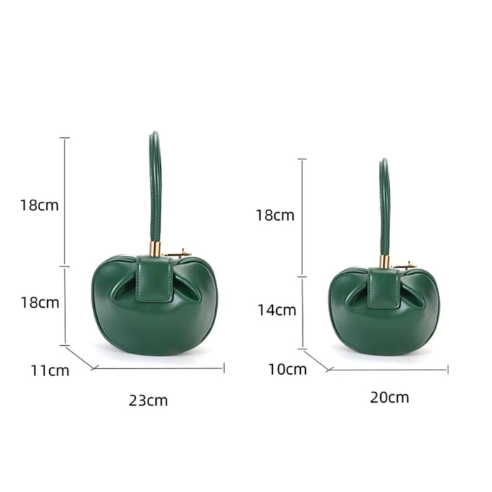 Genuine Leather Dumpling Bag | Colourful Round Top Handle Handbag - 2 Sizes