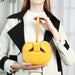 Genuine Leather Dumpling Bag | Colourful Round Top Handle Handbag - 2 Sizes
