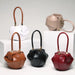 Genuine Leather Dumpling Bag | Colourful Round Top Handle Handbag - 2 Sizes
