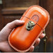 Genuine Leather Glasses Case with Hook | Hard Shell Eyewear Holder