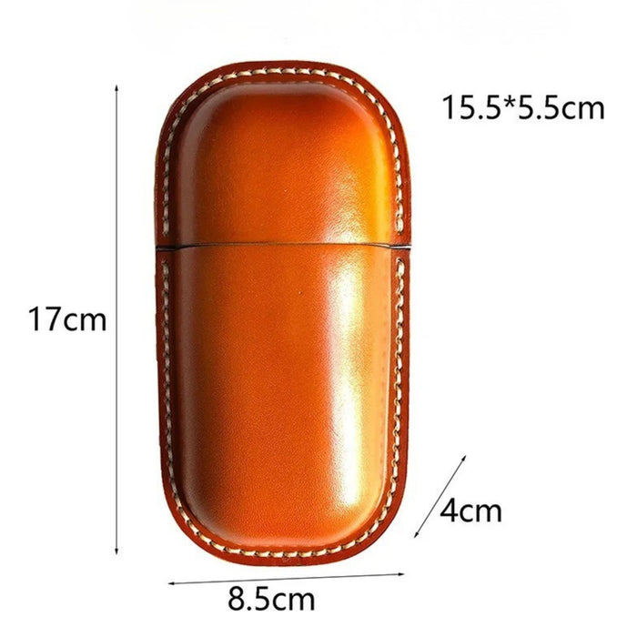 Genuine Leather Glasses Case with Hook | Hard Shell Eyewear Holder