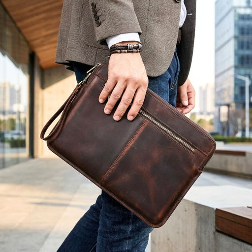 Genuine Leather Laptop Case | Slim Briefcase for 13–15 Inch Laptops