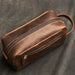 Genuine Leather Large Travel Wash Bag – Luxury Toiletry & Cosmetic Bag