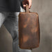 Genuine Leather Large Travel Wash Bag – Luxury Toiletry & Cosmetic Bag