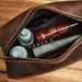 Genuine Leather Large Travel Wash Bag – Luxury Toiletry & Cosmetic Bag