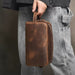 Genuine Leather Large Travel Wash Bag – Luxury Toiletry & Cosmetic Bag