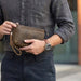 Genuine Leather Men’s Clutch Bag | Travel & Cable Organiser Pouch