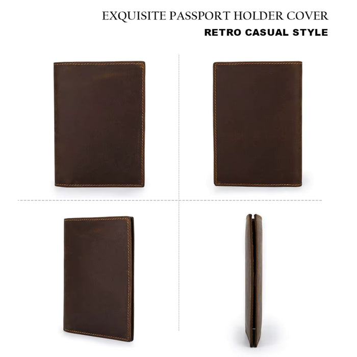 Genuine Leather Passport Cover with Card Slots & RFID Blocking | Travel Document Wallet