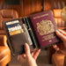 Genuine Leather Passport Cover with Card Slots & RFID Blocking | Travel Document Wallet