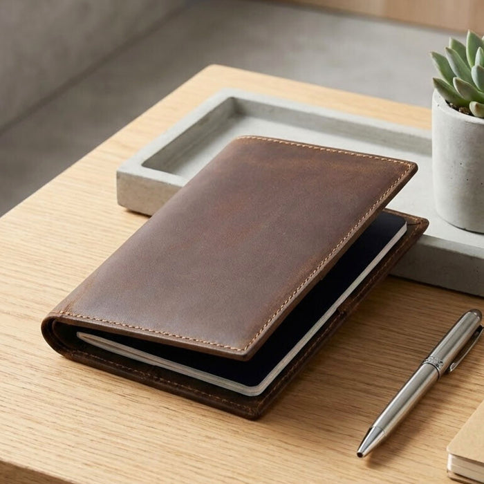Genuine Leather Passport Cover with Card Slots & RFID Blocking | Travel Document Wallet