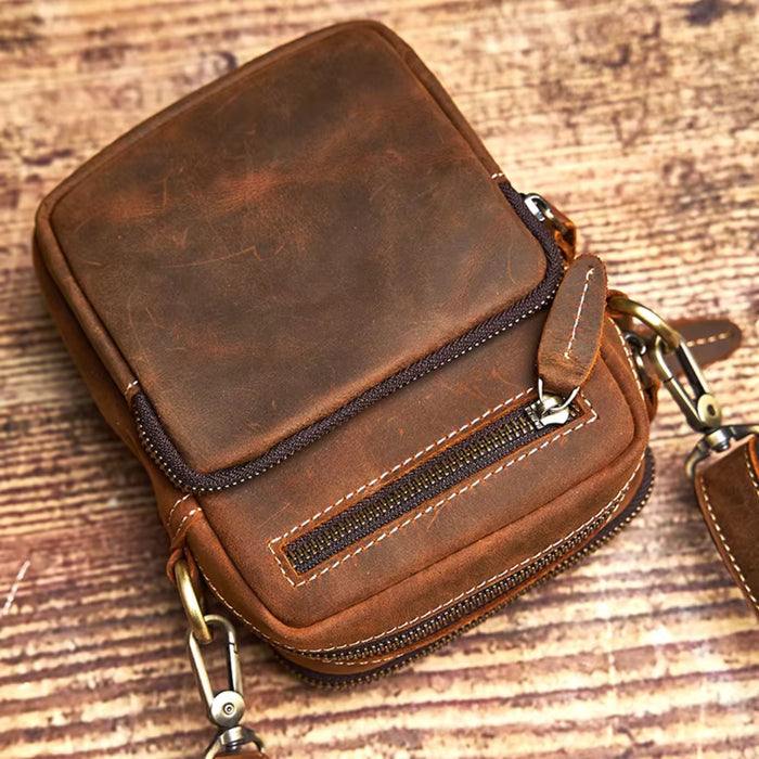 Genuine Leather Shoulder Bag | Small Retro Crossbody Phone Bag