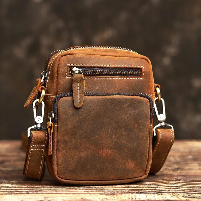 Genuine Leather Shoulder Bag | Small Retro Crossbody Phone Bag