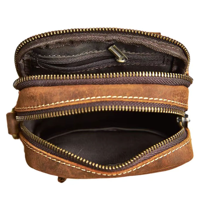 Genuine Leather Shoulder Bag | Small Retro Crossbody Phone Bag