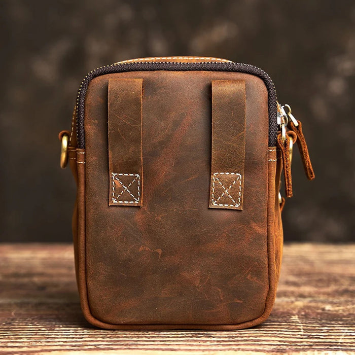 Genuine Leather Shoulder Bag | Small Retro Crossbody Phone Bag