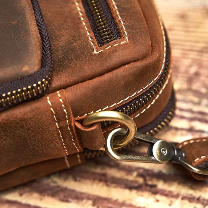 Genuine Leather Shoulder Bag | Small Retro Crossbody Phone Bag