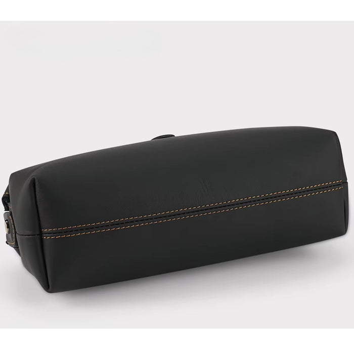 Genuine Leather Toiletry Bag | Compact Cosmetic Makeup Case