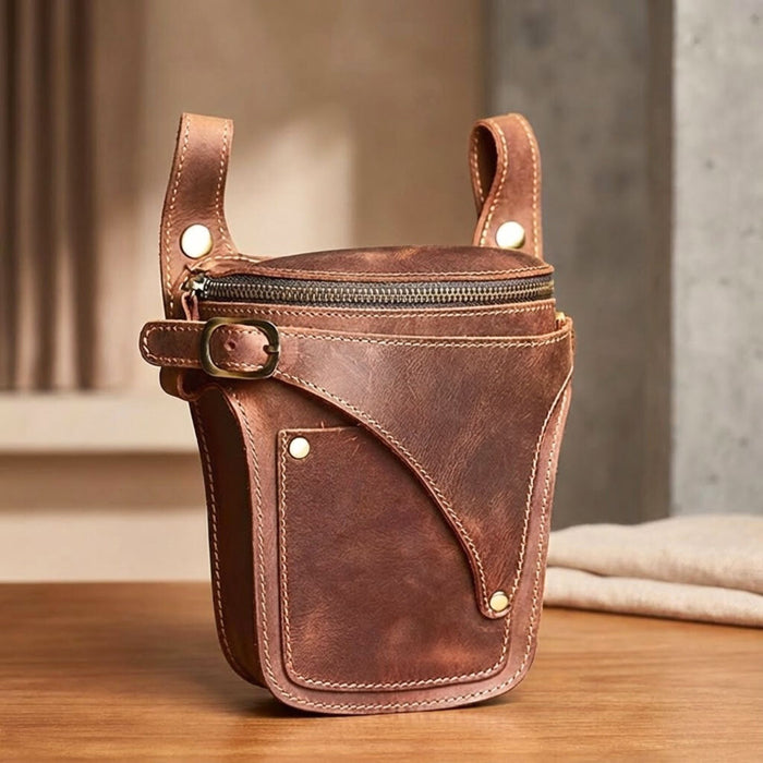 Genuine Leather Waist Bag | Retro Belt Pouch Phone Bag