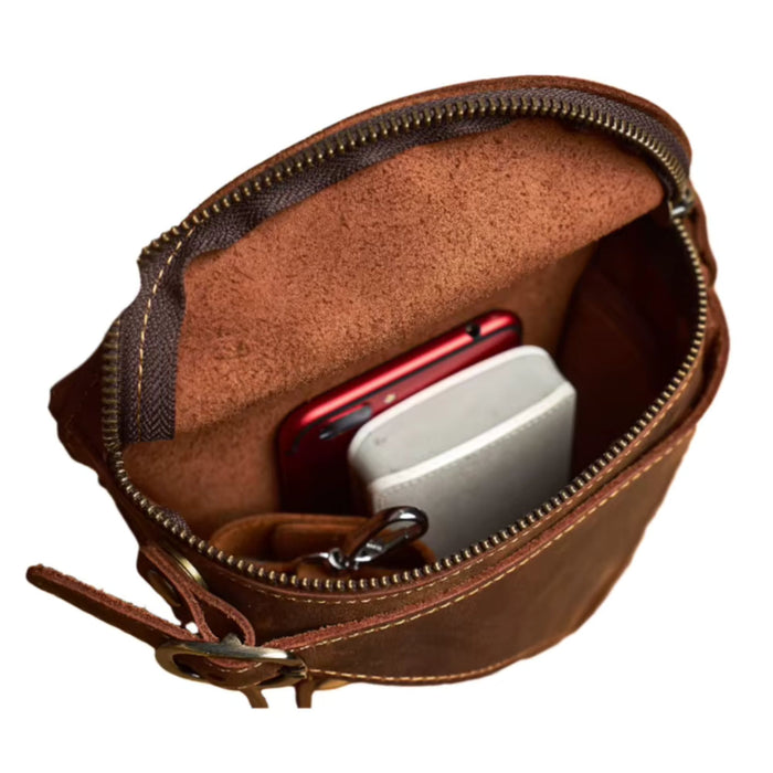 Genuine Leather Waist Bag | Retro Belt Pouch Phone Bag