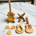 Guitar Pick Holder with Stand & 3 Picks – Wooden Acoustic Guitar Pick Box