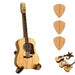 Guitar Pick Holder with Stand & 3 Picks – Wooden Acoustic Guitar Pick Box