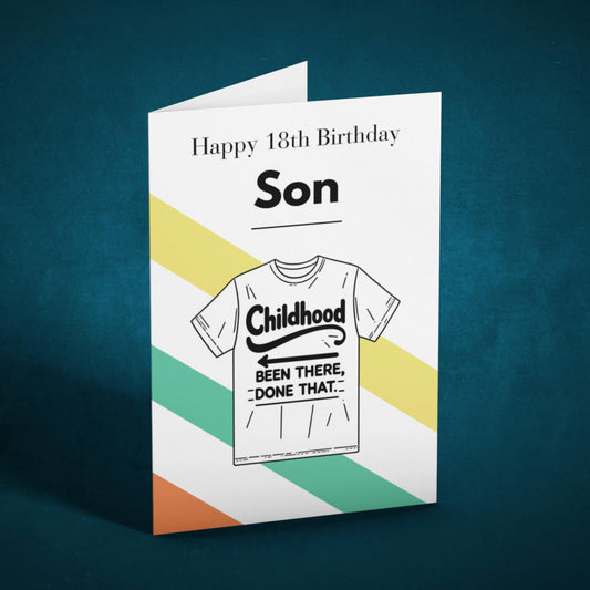 Happy 18th Birthday Son Card | Fun Childhood Memory Card | Ready-to-Print
