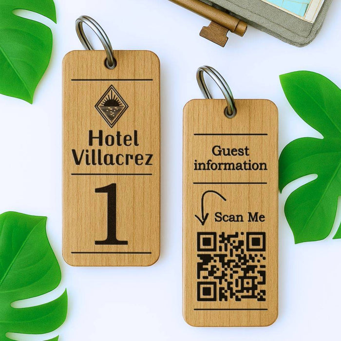Custom QR Code Keyring I Wooden Scanable Website Keyring I Personalised QR Code Keychain