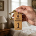 Hotel Guesthouse QR Code Keyring I Personalised Wooden Scanable Website Keyring I Custom QR Code Keychain
