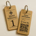 Hotel Guesthouse QR Code Keyring I Personalised Wooden Scanable Website Keyring I Custom QR Code Keychain