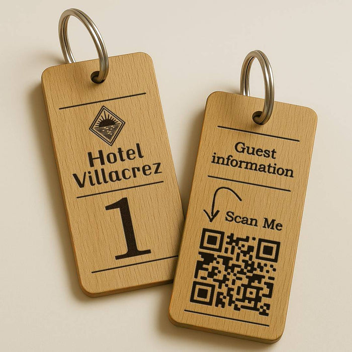 Personalised QR Code Keyring I Wooden Scanable Website Keyring I Custom QR Code Keychain