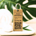 Hotel Guesthouse QR Code Keyring I Personalised Wooden Scanable Website Keyring I Custom QR Code Keychain