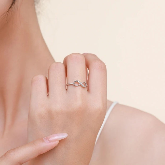Sterling Silver Infinity Love Ring Anniversary Gift Idea for Her