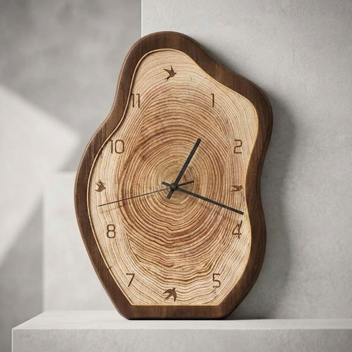 Irregular Wood Grain Wall Clock – Decorative Resin Clock