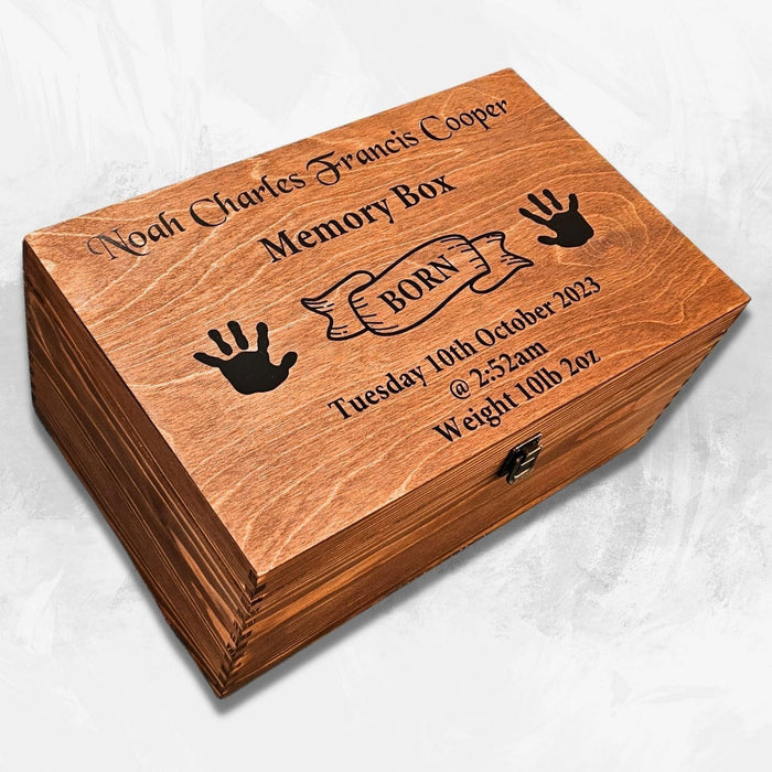 Large Baby Keepsake Storage Box | Store Blankets, Toys, Clothes | Wooden Chest