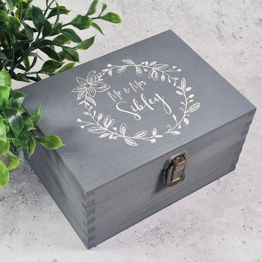 Large Grey Wedding Memory Box | Best Gift for Newlywed Couples | Storage for Wedding Mementos