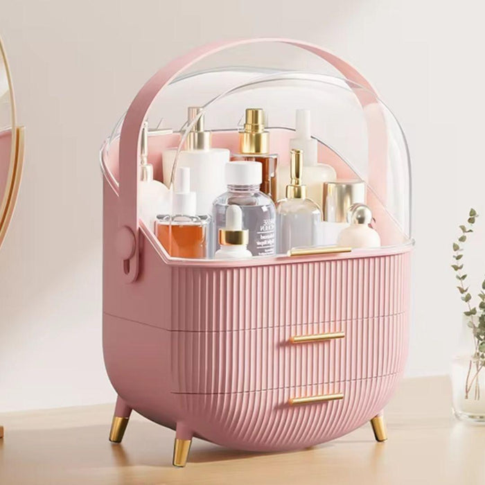 Large Makeup Storage Organiser with Lid – Waterproof Makeup & Skincare Organiser with Drawers