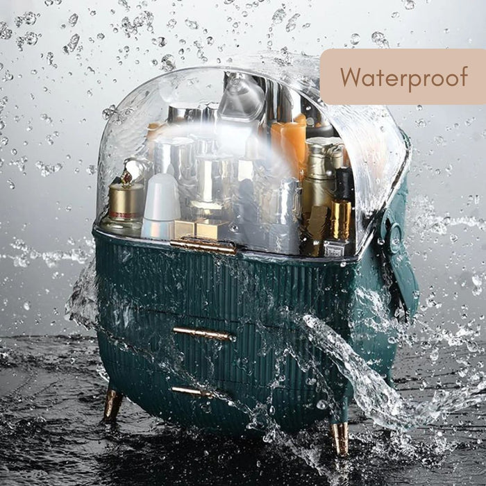 Large Makeup Storage Organiser with Lid – Waterproof Makeup & Skincare Organiser with Drawers