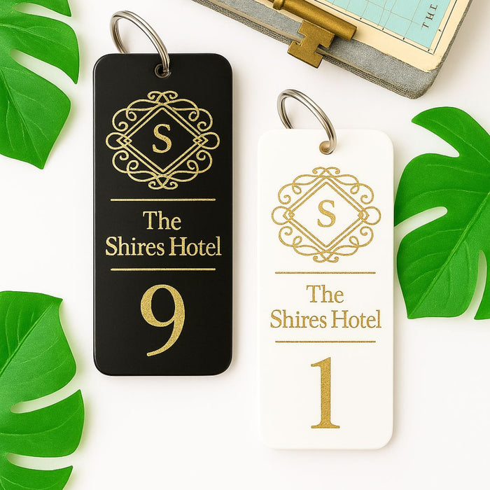 Hotel Key Rings Decals Large Personalised Hotel Keyring I Boutique Business Logo Keychain ...